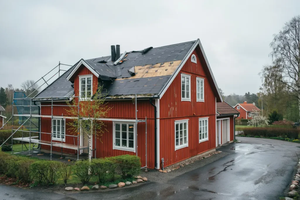 byta takpapp p garage eller villa tecken p slitage underarbete och montering som h ller l nge